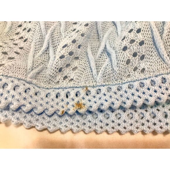 Vintage Millay Cardigan Sweater Light Blue retro 70s long sleeve cardigan sz L - Picture 9 of 9